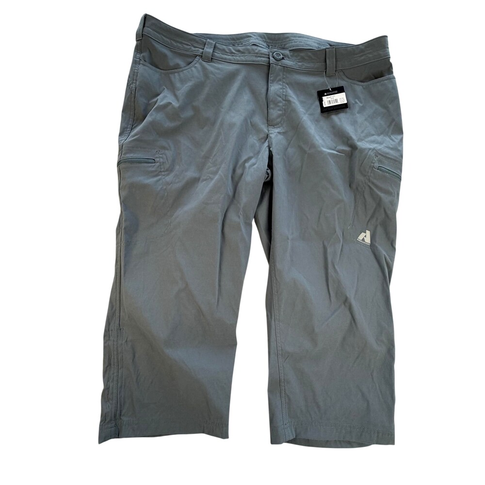 Eddie Bauer Pants Womens 22W Gray WW Guide Capri First Ascent Stretch UPF50